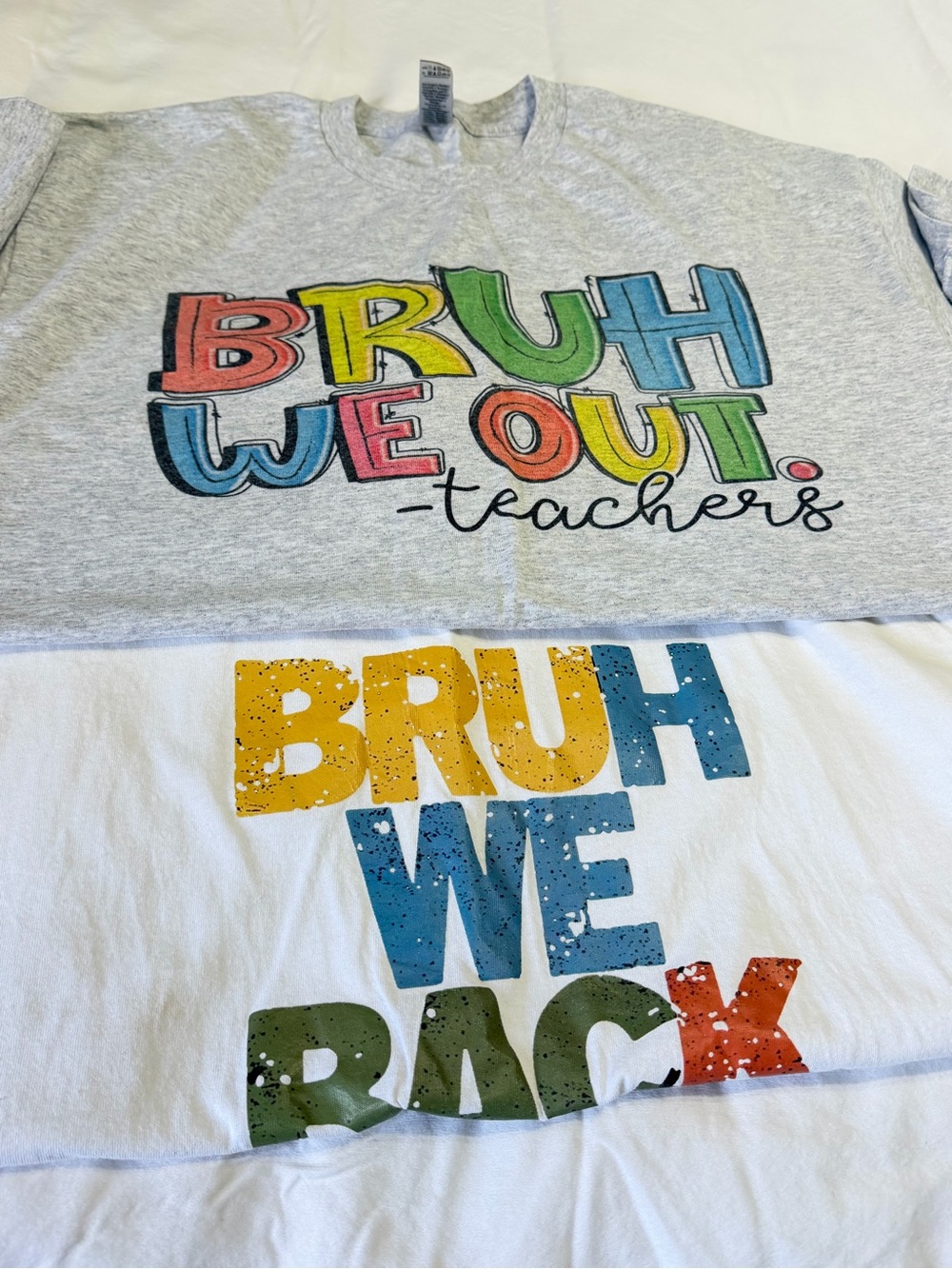 Teacher Tee Bundle XL Bruh We Out & Bruh We Back Graphic Shirts back 2 school